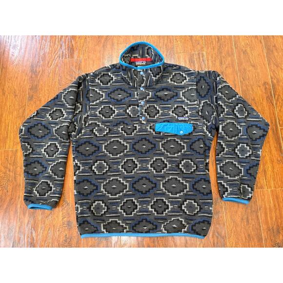 Patagonia Other - Patagonia Synchilla Snap-T Sweater Mens Small Gray Blue Yanaba Forge Aztec